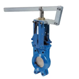 Öntöttvas késtolózár emelőkarral | GG25 ház - NBR ülék - F304 záróék | egyirányú zárás | gyors nyitás | 