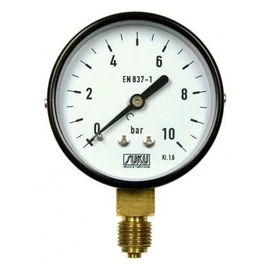 Típus: 4301, Csőrugós manométer, DN63, csatlakozás: alsó, -1..0 bar-tól 0..400 bar-ig