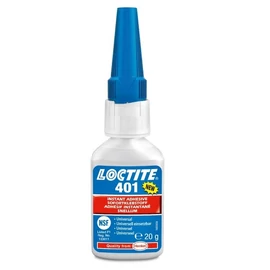 LOCTITE 401 pillanatragasztó – általános felhasználási célra, kis viszkozitás. (Fa, kerámia, fém, gumi, számos műanyag fajta ragasztásához)