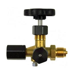 Típus: 70, Manométer szelep, feszítő anya x külső menet, ellenőrző csatlakozóval, (Réz / Acél / Saválló acél), DIN 16271