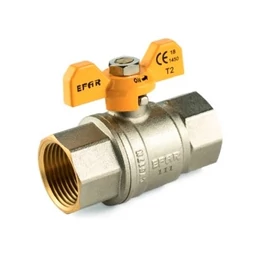 111 – Nikkelezett sárgaréz BB menetes golyóscsap pillangó kézikarral, MOP5-20, -20ºC/+60ºC,  (gázra, vízre, levegőre, olajszármazékokra.)