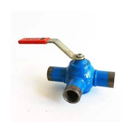 7.14 - Szénacél menetes 3-utú golyóscsap, PN16/PN40, (Vízre, gőzre, levegőre..)