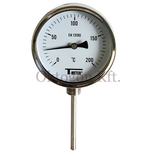 Rozsdamentes acél bimetál hőmérő Ø100 0-120°C L100