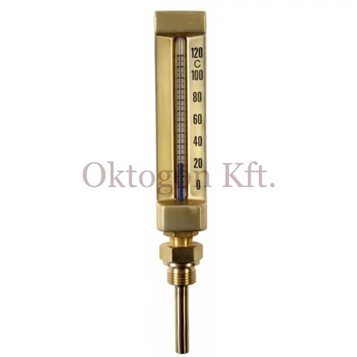Ipari egyenes hőmérő 0-120°C L100mm H150mm