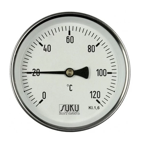 Bimetál hőmérő M63 0+120°C L=45mm  1/2" hátsó csatl.