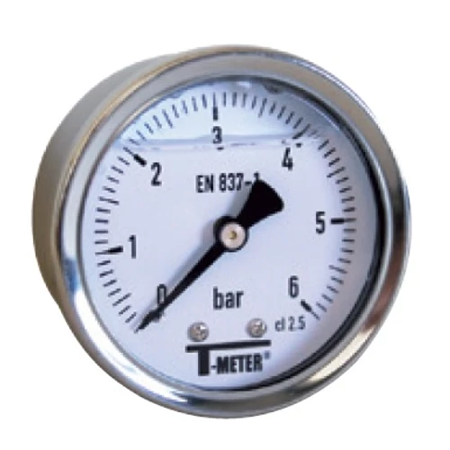 MANOMÉTER M-50/R 0-6bar,  KO ház, 1/4" hátsó csatlakozás, Glicerin töltéssel