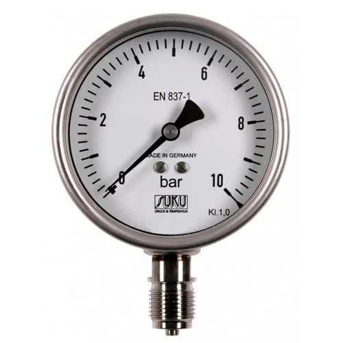 MANOMÉTER M-100/R -1-1,5bar saválló 1/2" alsó csatlakozás, rozsdamentes acél ház