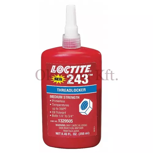 LOCTITE 243 250ml – Közepes szilárdságú csavarrögzítő.