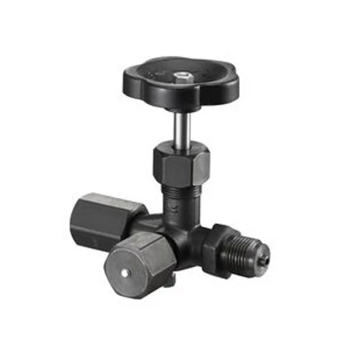 Manométer szelep ellenőrző csonkkal, 3-járatú, 1/2" PN400 (acél)