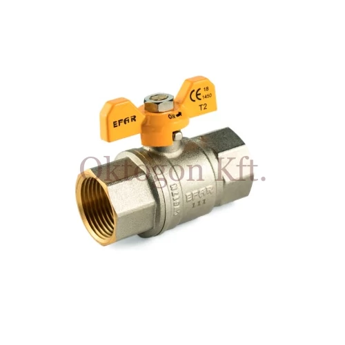 Sárgaréz golyóscsap gázra pillangó kézikarral 1/2" BB 