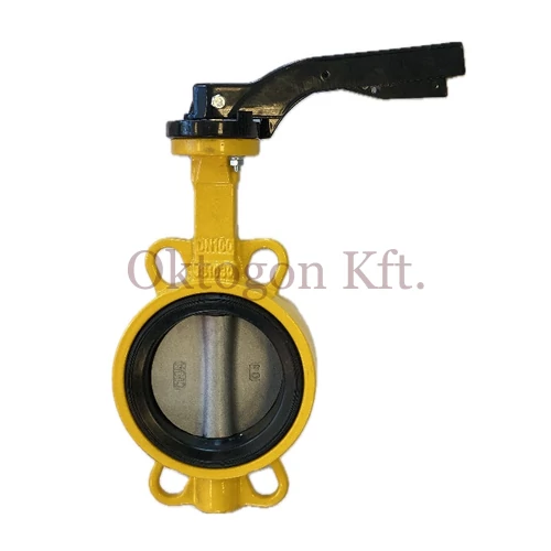 Kézikaros Wafer pillangószelep gázra DN100 NBR