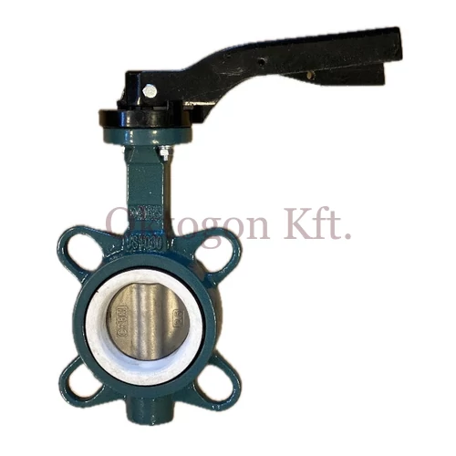 Kézikaros pillangószelep, tányér: CF8M / ülék: PTFE, DN65 PN16